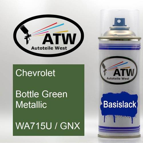 Chevrolet, Bottle Green Metallic, WA715U / GNX: 400ml Sprühdose, von ATW Autoteile West.